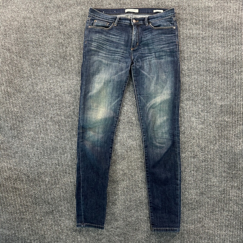 Banana Republic Premium Denim Skinny Ankle Jeans Womens 28L Dark Wash Stretch